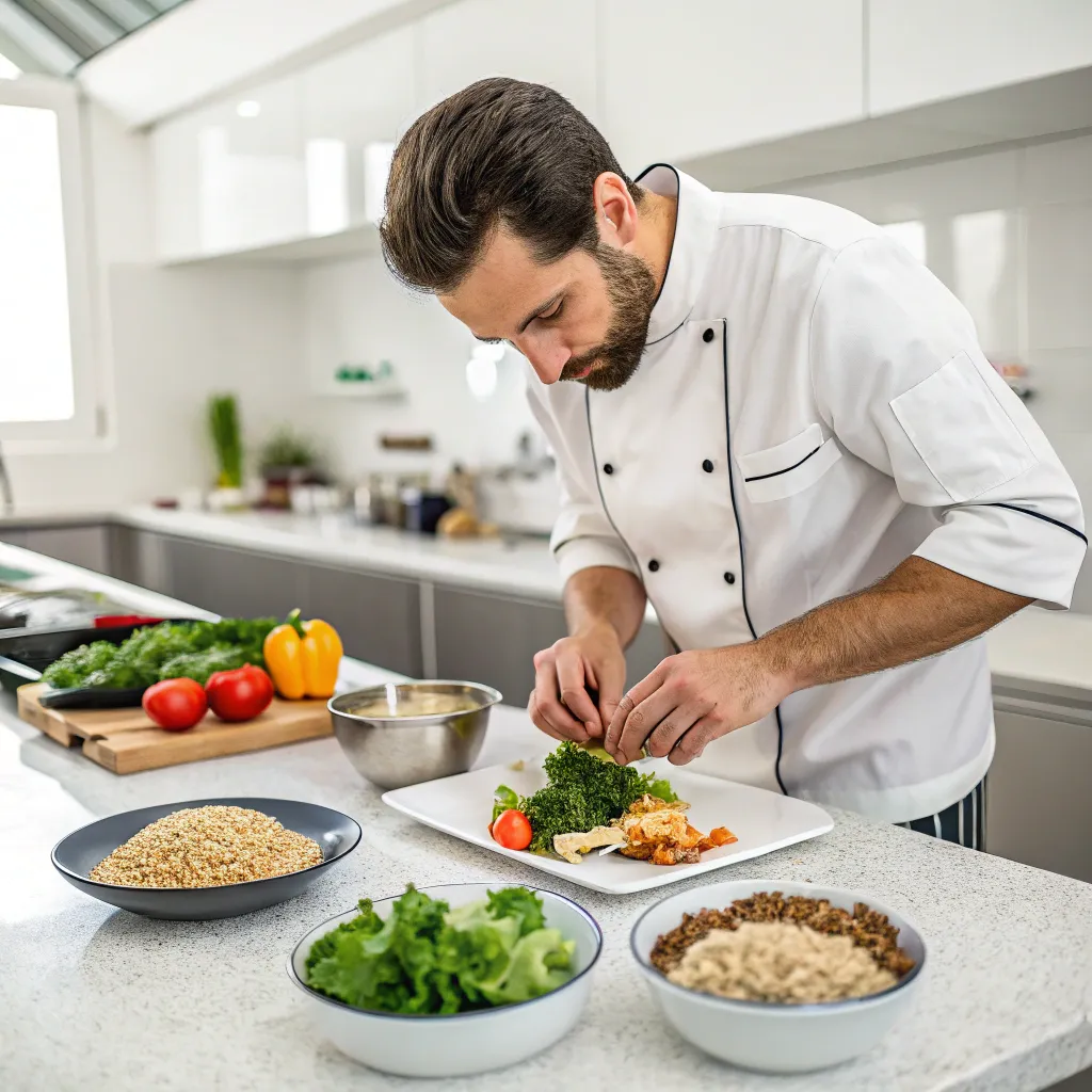 Chef preparing a diabetic-friendly meal