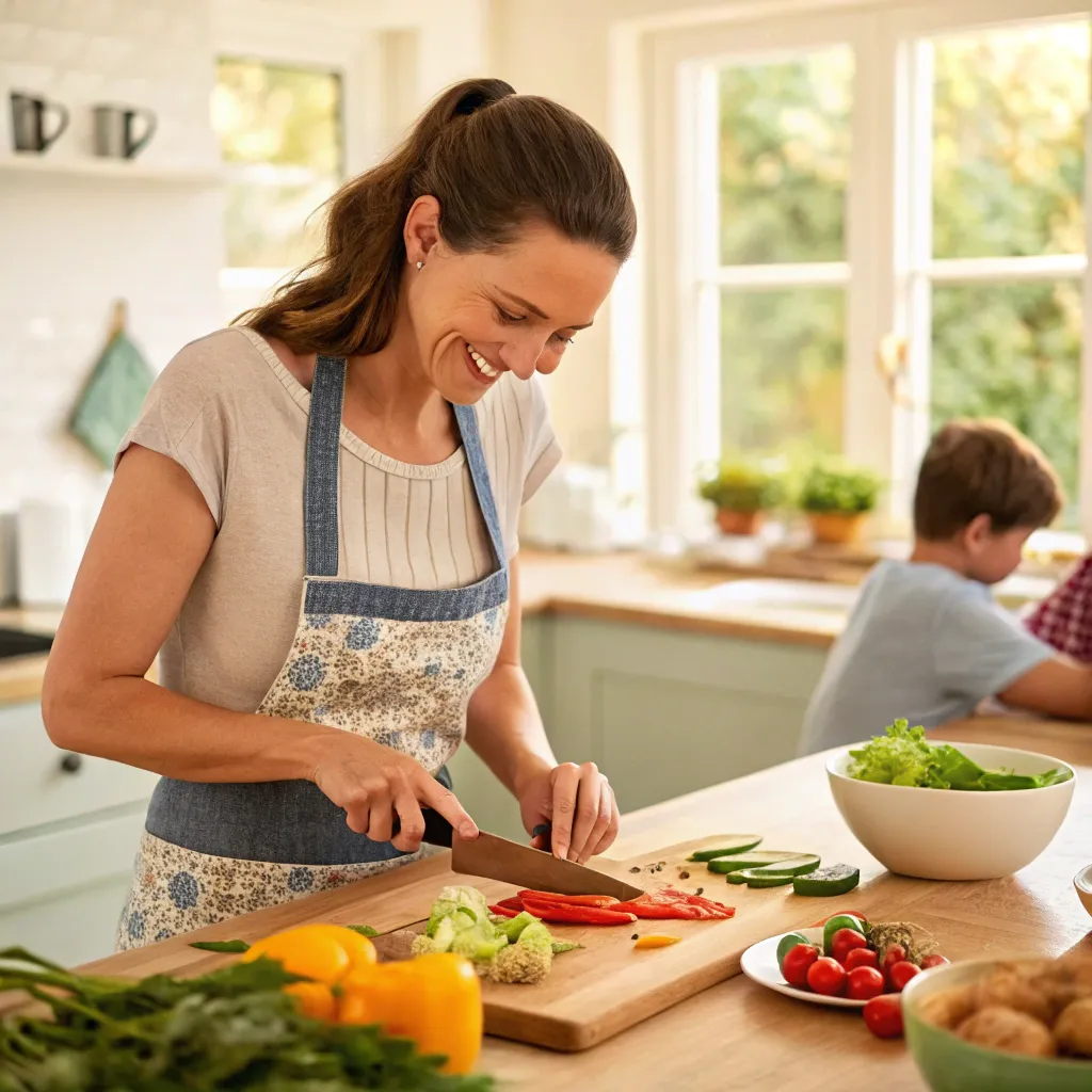 Emily preparing a family meal